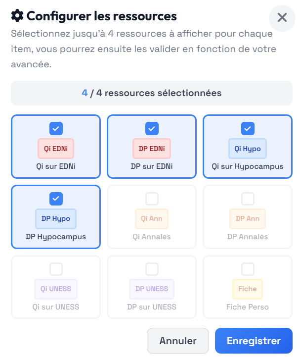 Progression des tours